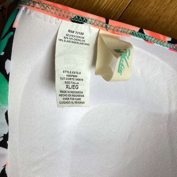 HOBIE Tropical Pink/Green/Blue Floral Push-Up Bikini Set XL Top Medium Bottom - Picture 8 of 12